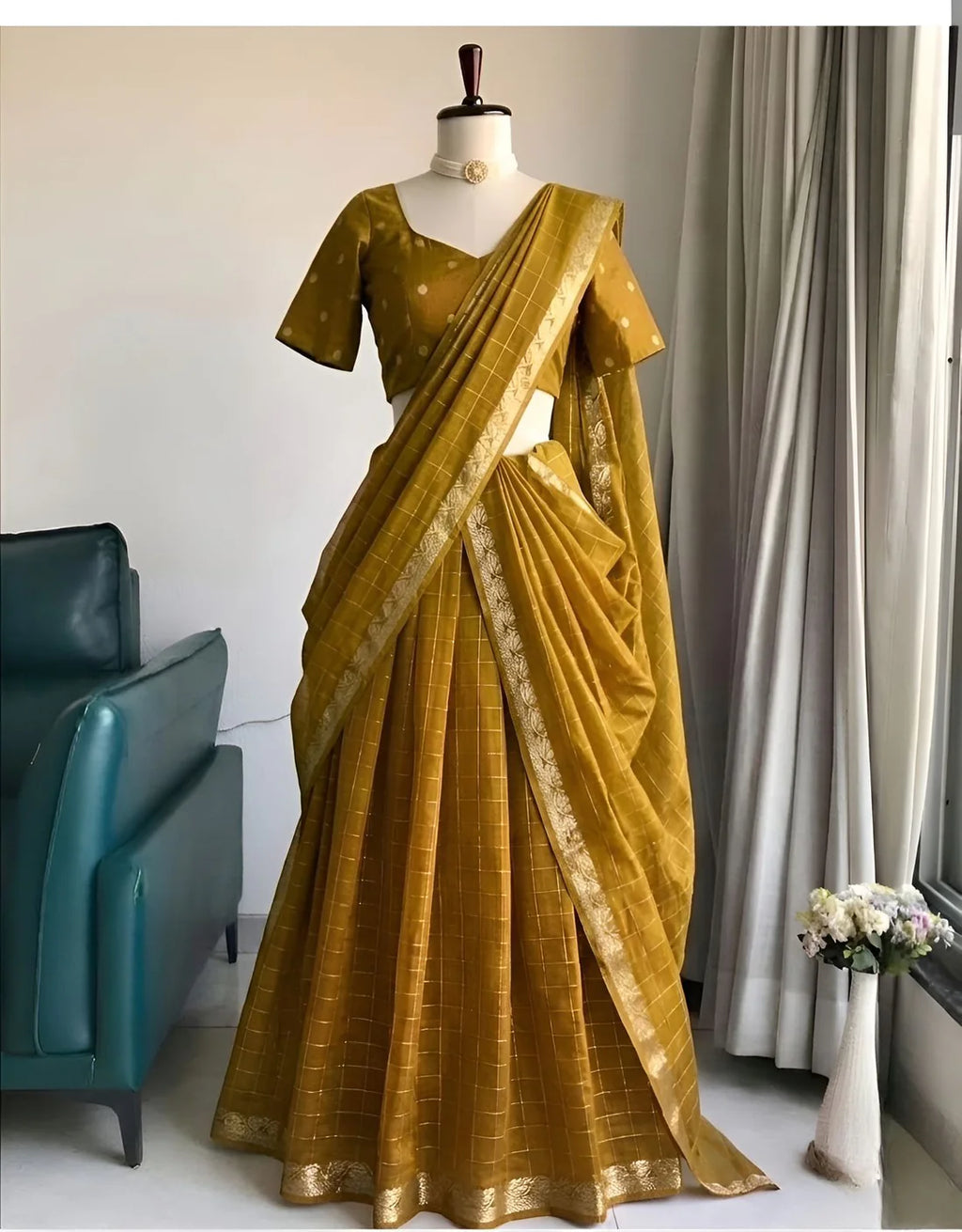 VINTAGE CHECKS TRADITIONAL LEHENGA