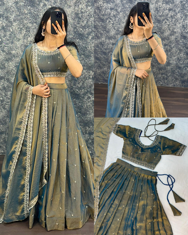 Sankranthi special Tisuue silk Lehengas