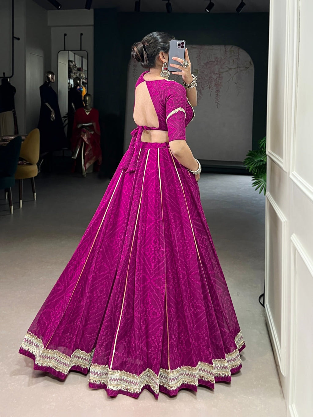 Bandhini chiffon Dandiya Lehenga set