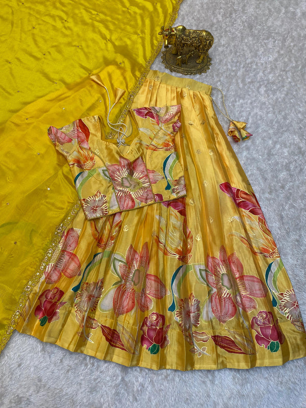 Position foil silk Lehenga choli set