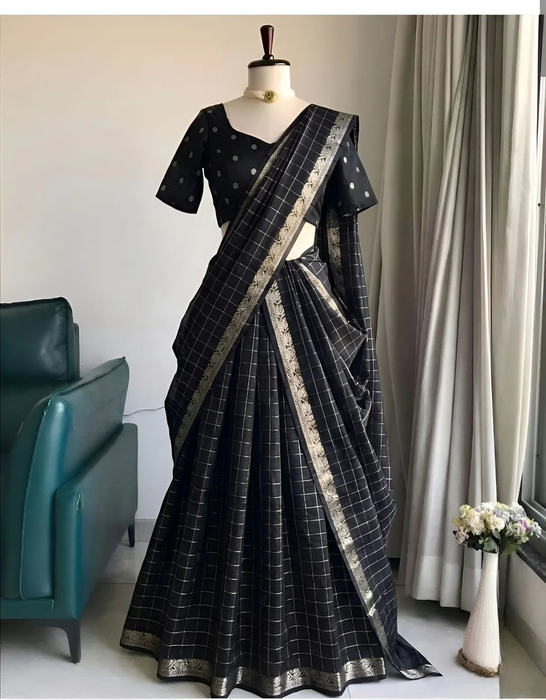 VINTAGE CHECKS TRADITIONAL LEHENGA