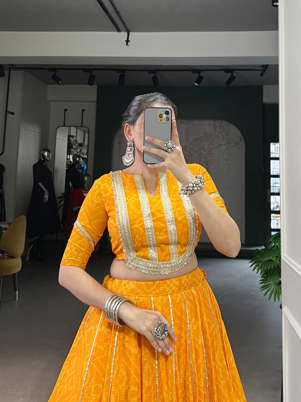 Bandhini chiffon Dandiya Lehenga set