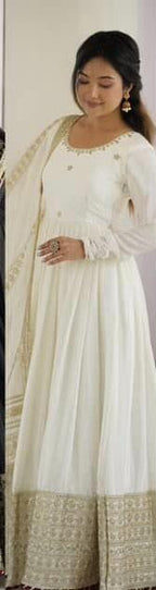 Anarkali Gowns Chinon silk Festival