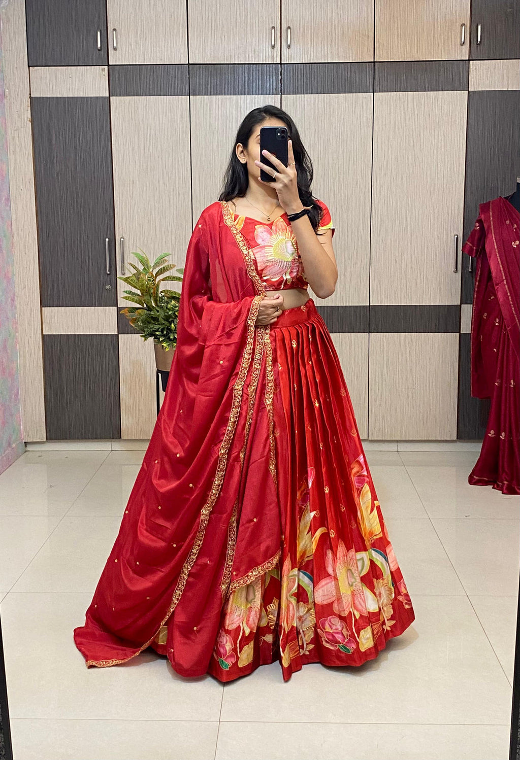 Position foil silk Lehenga choli set