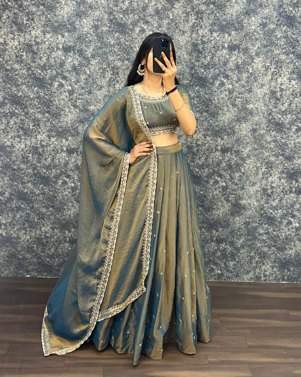 Sankranthi special Tisuue silk Lehengas