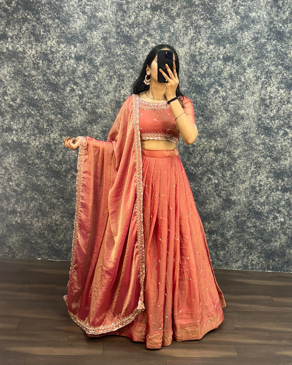 Sankranthi special Tisuue silk Lehengas