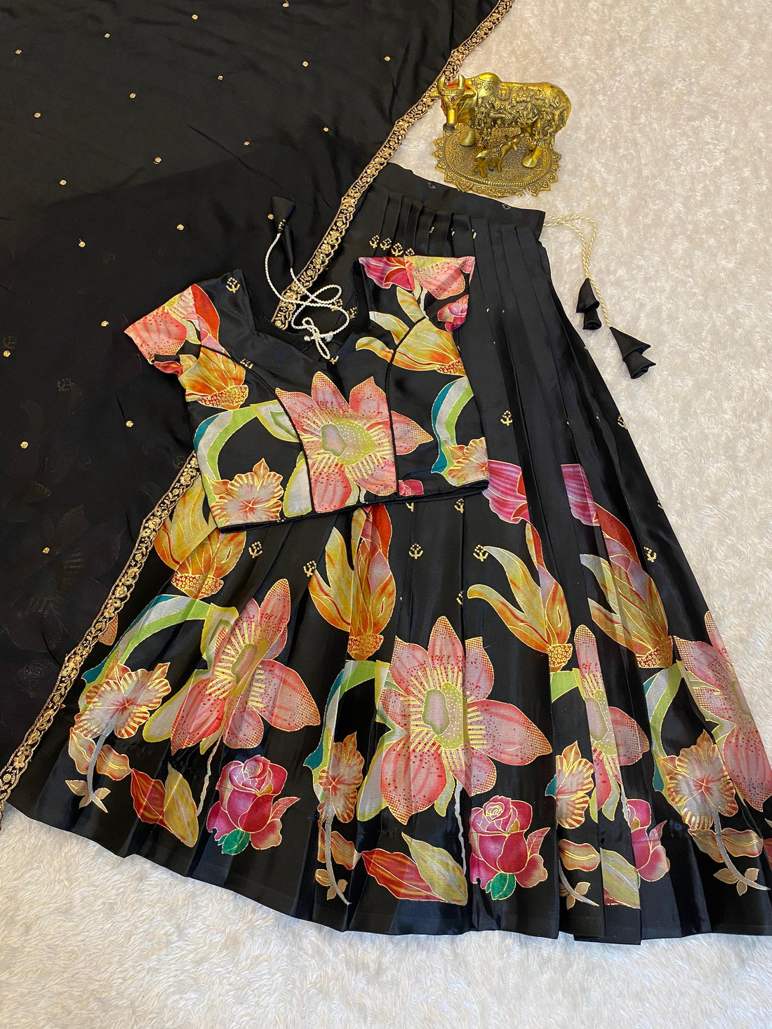 Position foil silk Lehenga choli set