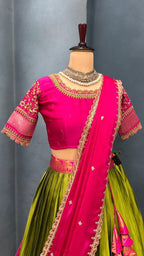 Kanjivaram Silk work fully Stitched Lehengas