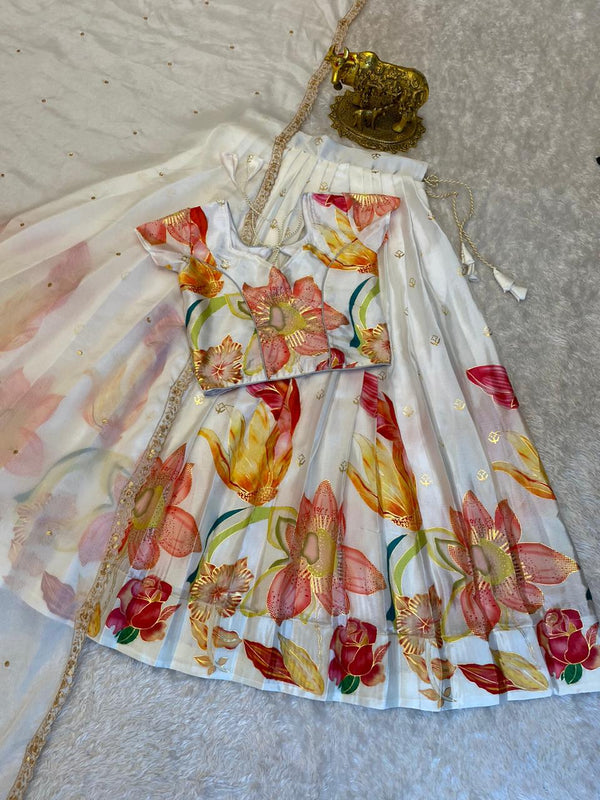 Position foil silk Lehenga choli set