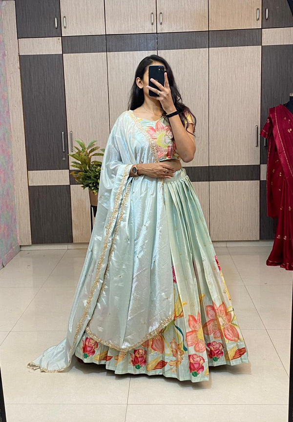 Position foil silk Lehenga choli set