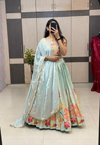 Position foil silk Lehenga choli set